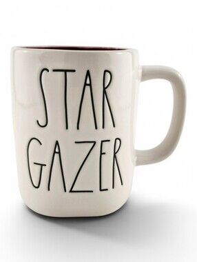 NWOT Rae Dunn STAR GAZER Double Sided Large Letter White Ceramic Mug